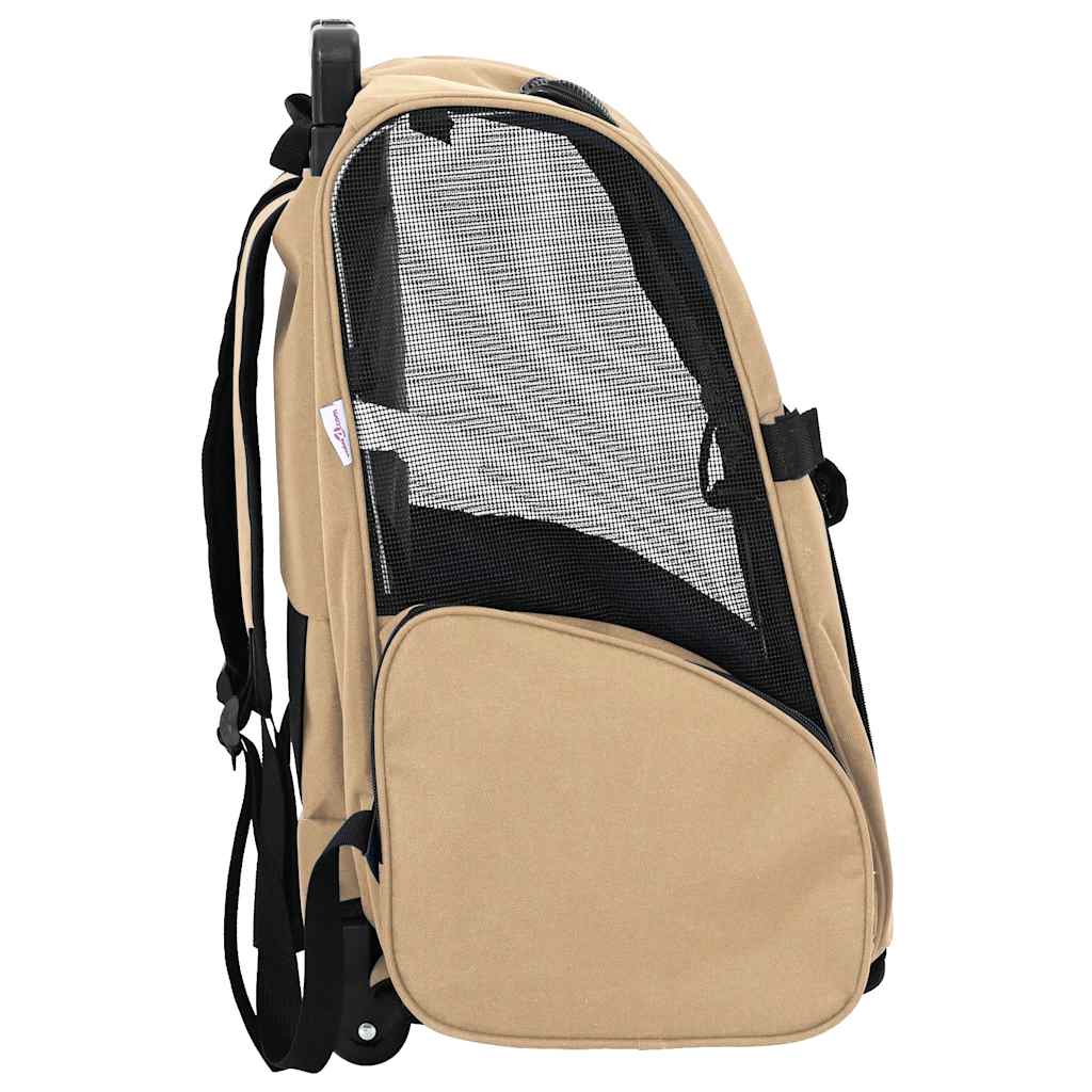 Trolley für Haustiere 3-in-1 Sandfarbe 48x32x57 cm cm Oxford-Gewebe