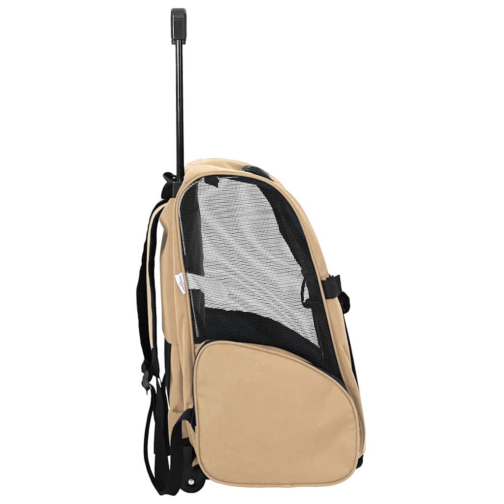 Trolley für Haustiere 3-in-1 Sandfarbe 48x32x57 cm cm Oxford-Gewebe