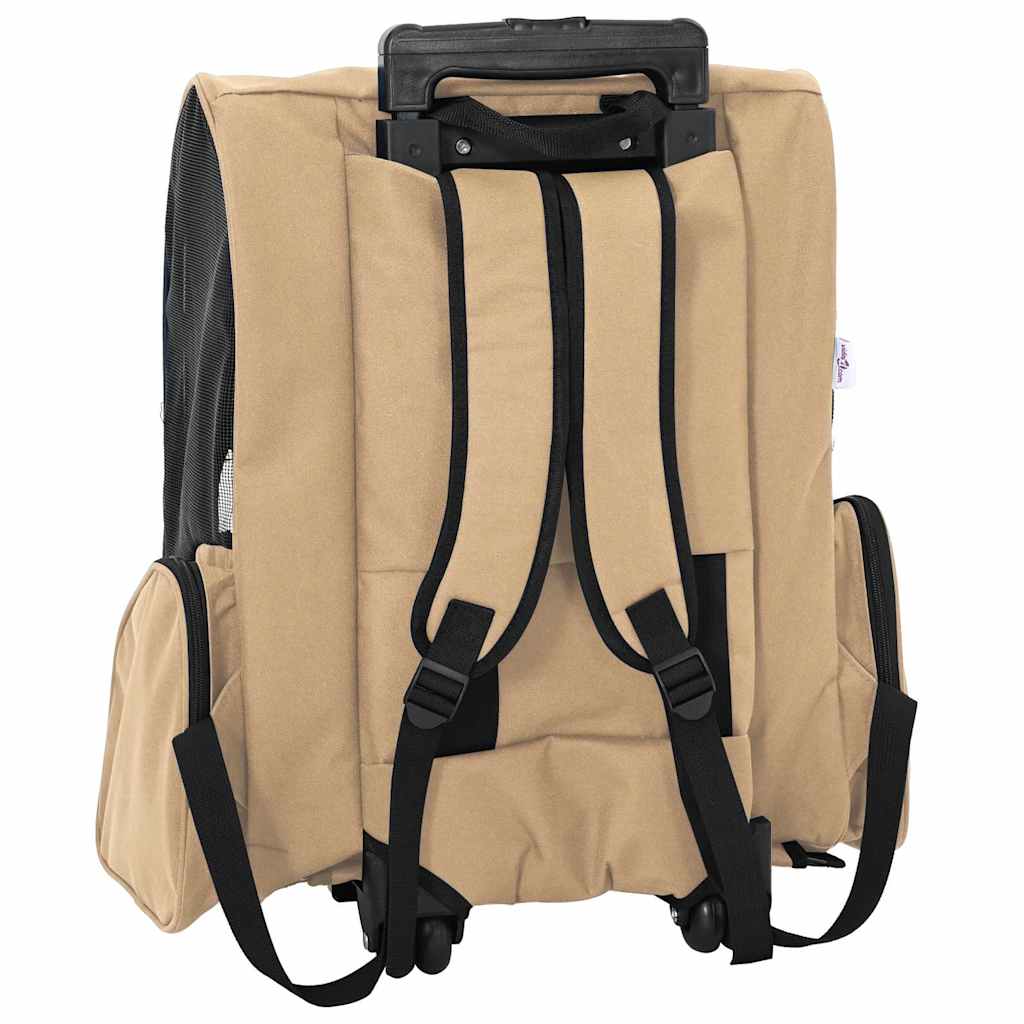 Trolley für Haustiere 3-in-1 Sandfarbe 48x32x57 cm cm Oxford-Gewebe