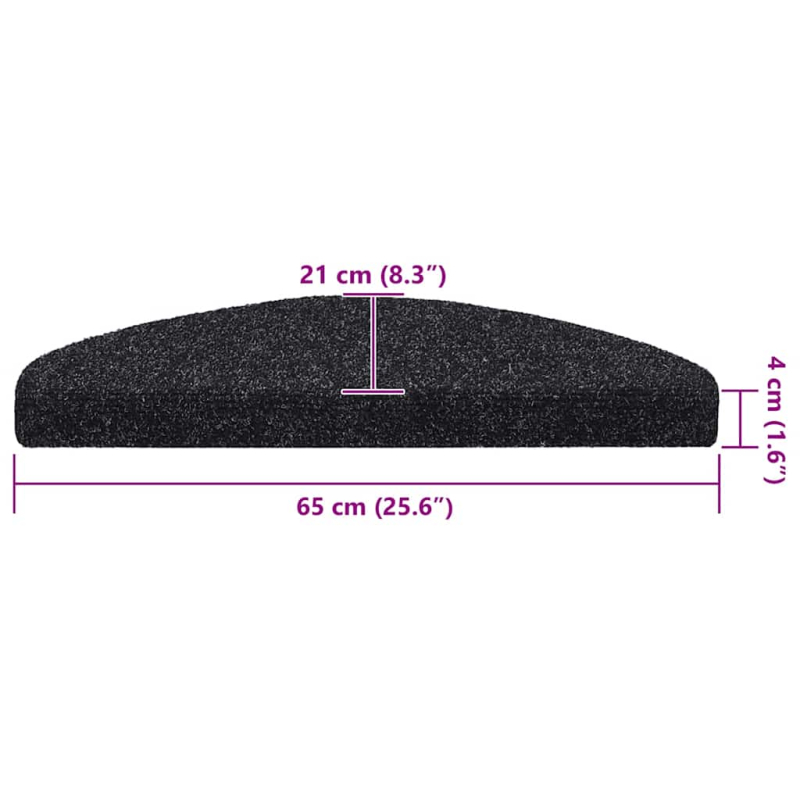 Stufenmatten Selbstklebend 20 Stk. Schwarz 65x21x4 cm
