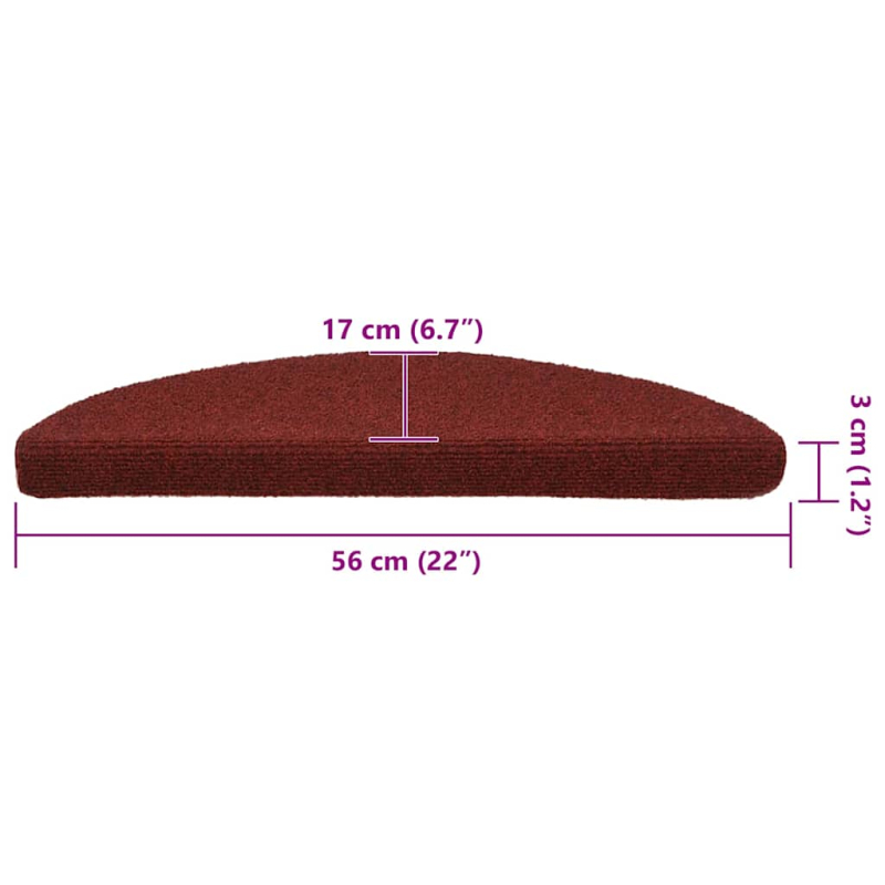 Stufenmatten Selbstklebend 30 Stk. Rot 56x17x3 cm