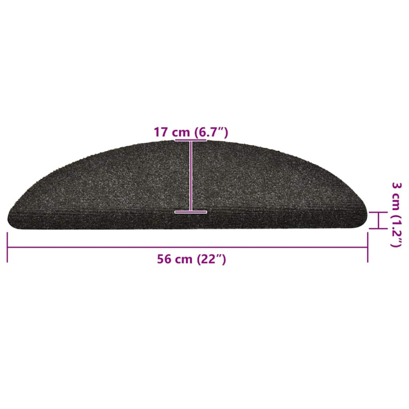 Stufenmatten Selbstklebend 30 Stk. Anthrazit 56x17x3 cm
