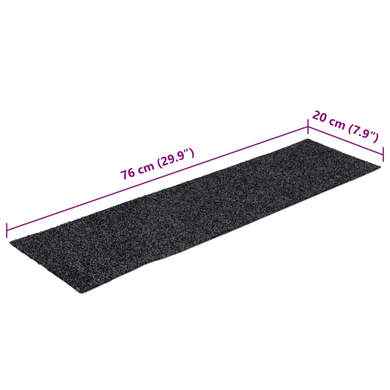 Stufenmatten Selbstklebend 30 Stk. Grau 76x20cm Rechteckig