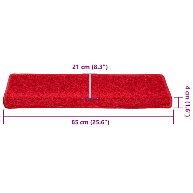 Stufenmatten 30 Stk. 65x21x4 cm Rot