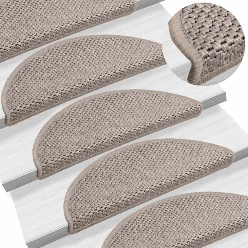 Stufenmatten Selbstklebend Sisal-Optik 30Stk. 56x17x3cm Silbern