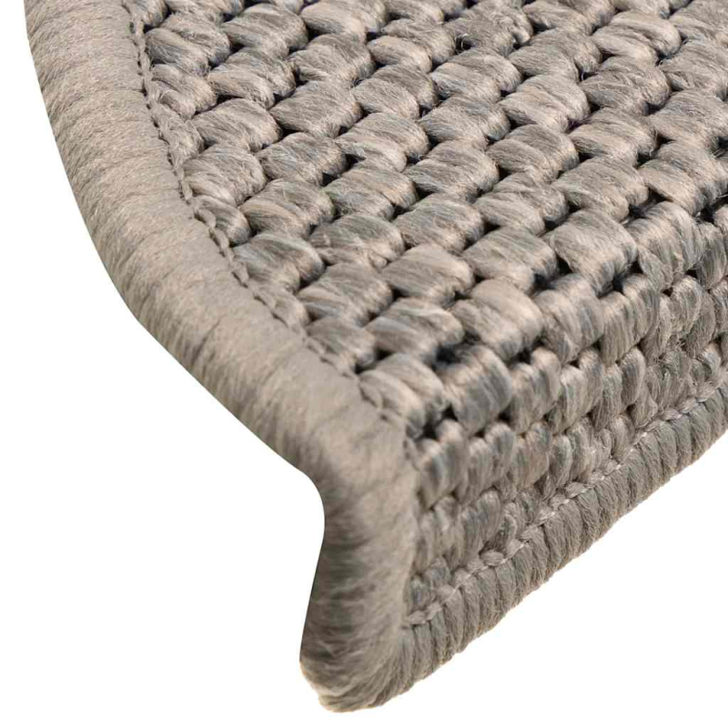 Stufenmatten Selbstklebend Sisal-Optik 30Stk. 56x17x3cm Silbern