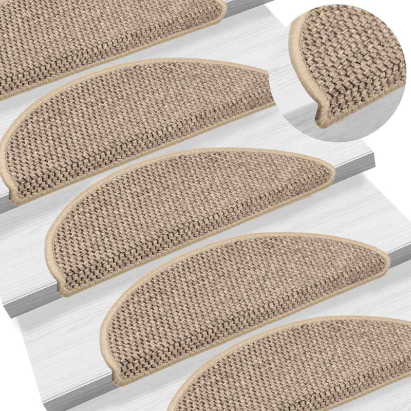 Stufenmatten Selbstklebend Sisal-Optik 30Stk. 56x17x3cm Sand