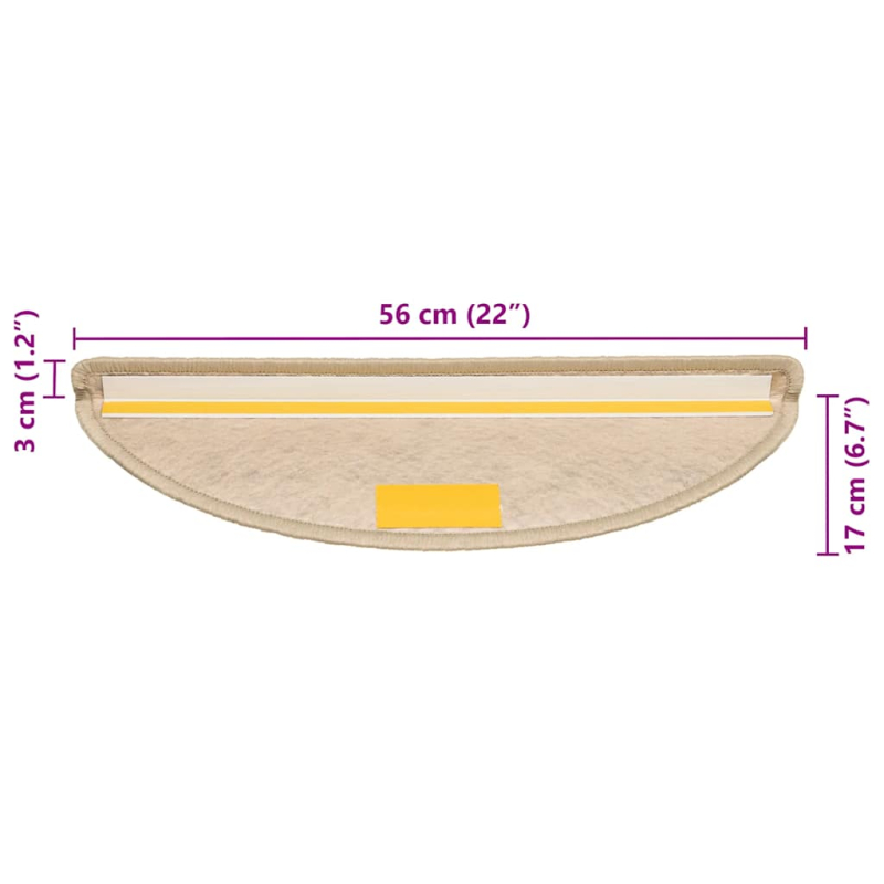 Stufenmatten Selbstklebend Sisal-Optik 30Stk. 56x17x3cm Sand