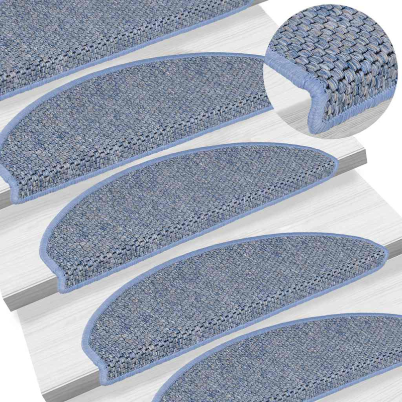 Stufenmatten Selbstklebend Sisal-Optik 30Stk. 65x21x4cm Blau