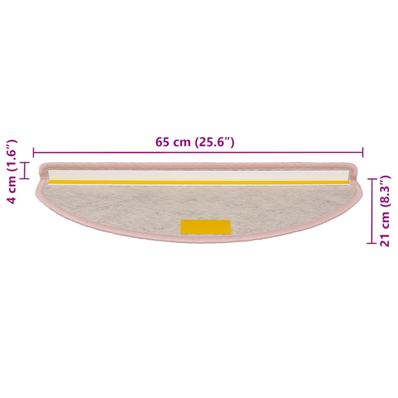 Stufenmatten Selbstklebend Sisal-Optik 30Stk. 65x21x4cm Rosa