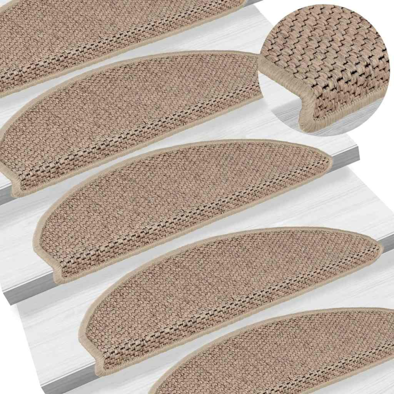 Stufenmatten Selbstklebend Sisal-Optik 30Stk. 65x21x4cm Sand