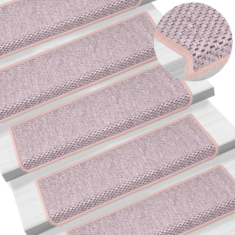 Stufenmatten Selbstklebend Sisal-Optik 30Stk. 65x21x4cm Rosa