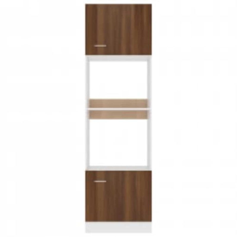 Mikrowellenumbauschrank Lyon Braun Eichen-Optik 60x57x207 cm