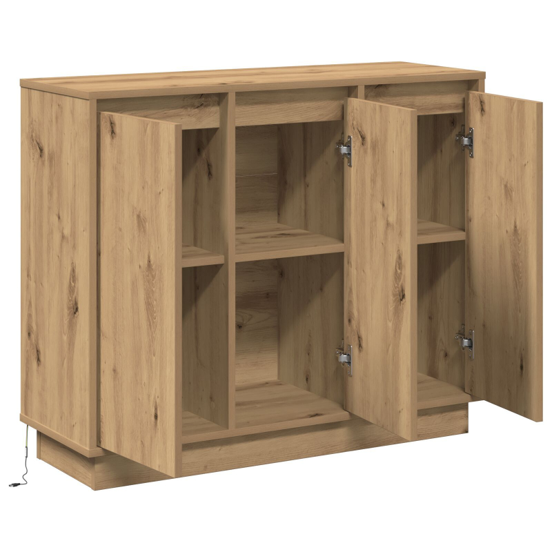 Sideboard mit LED in Artisan Eiche 90x32x75 cm aus Ingenieurholz