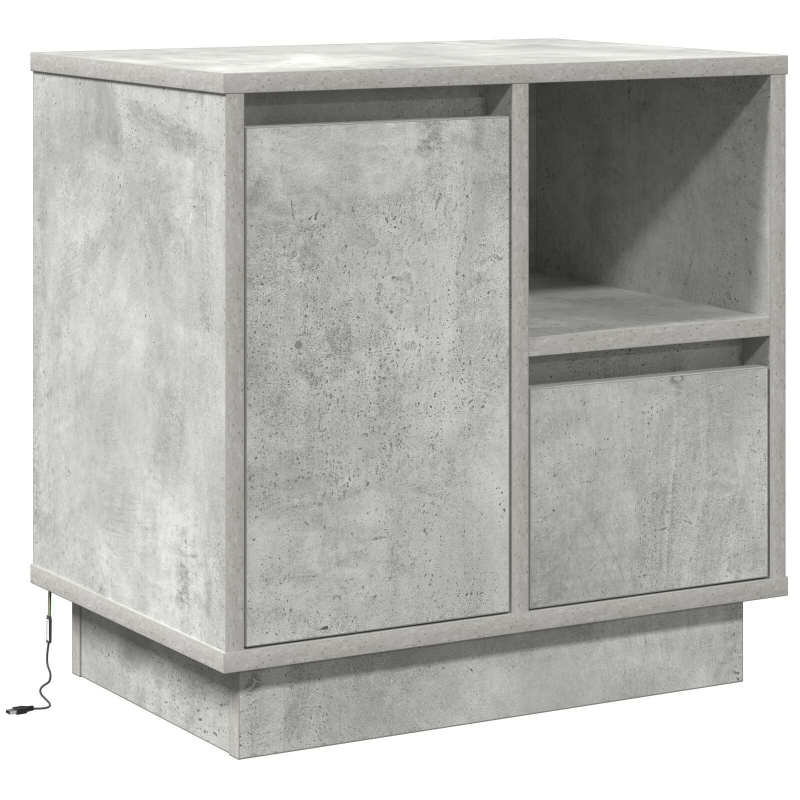 Nachttische mit LED 2 Stück Beton Grau 50x34,5x50 cm