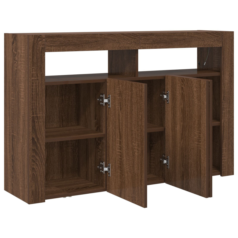 Sideboard Braune Eiche Verarbeitetes Holz 116 x 30 x 75 cm