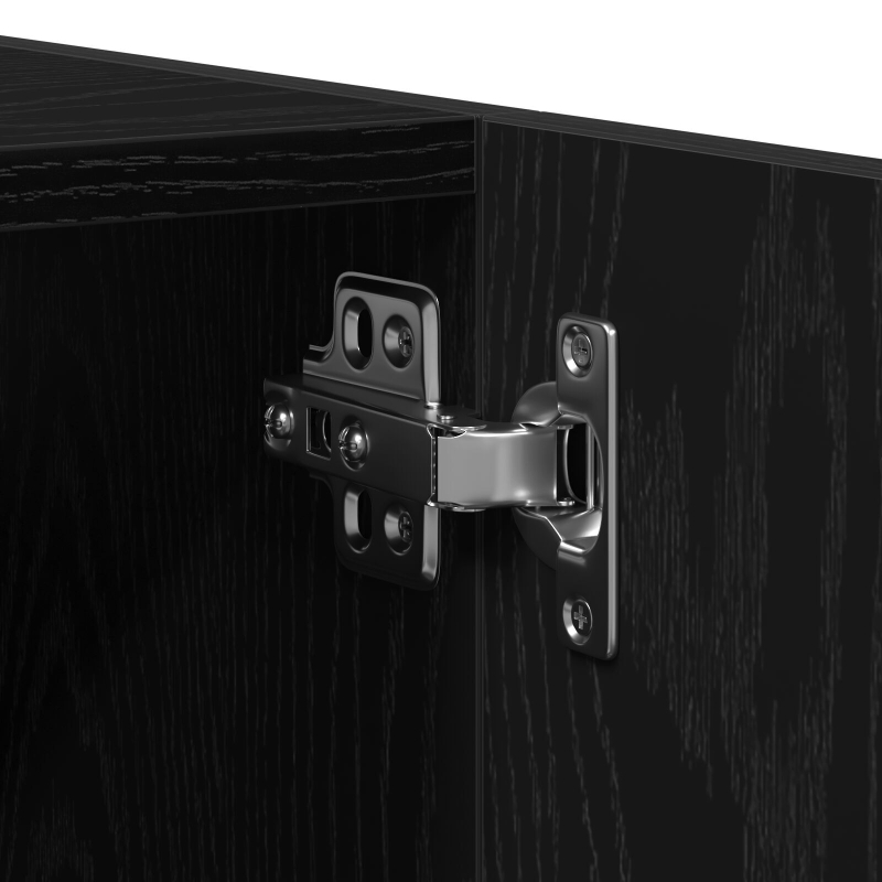 3-teiliges Badezimmermöbelset Schwarz Eichenholz
