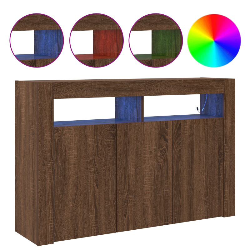 Sideboard Braune Eiche Verarbeitetes Holz 116 x 30 x 75 cm