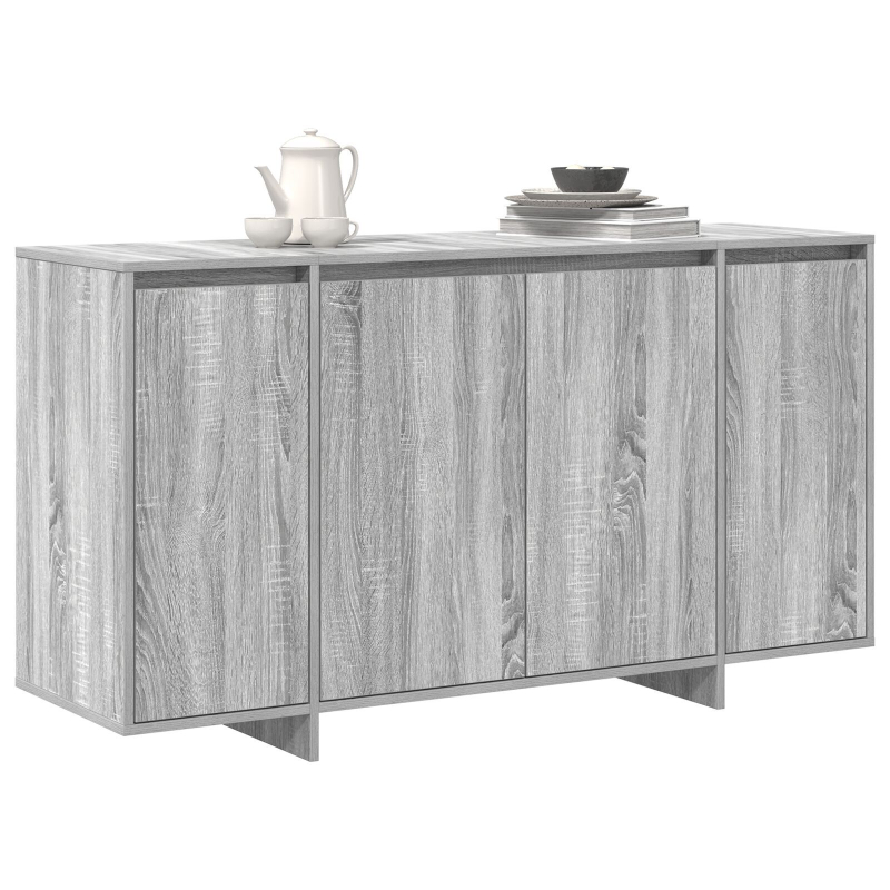 Grau Sideboard Graues Sonoma Holzwerkstoff 135 x 41 x 75 cm