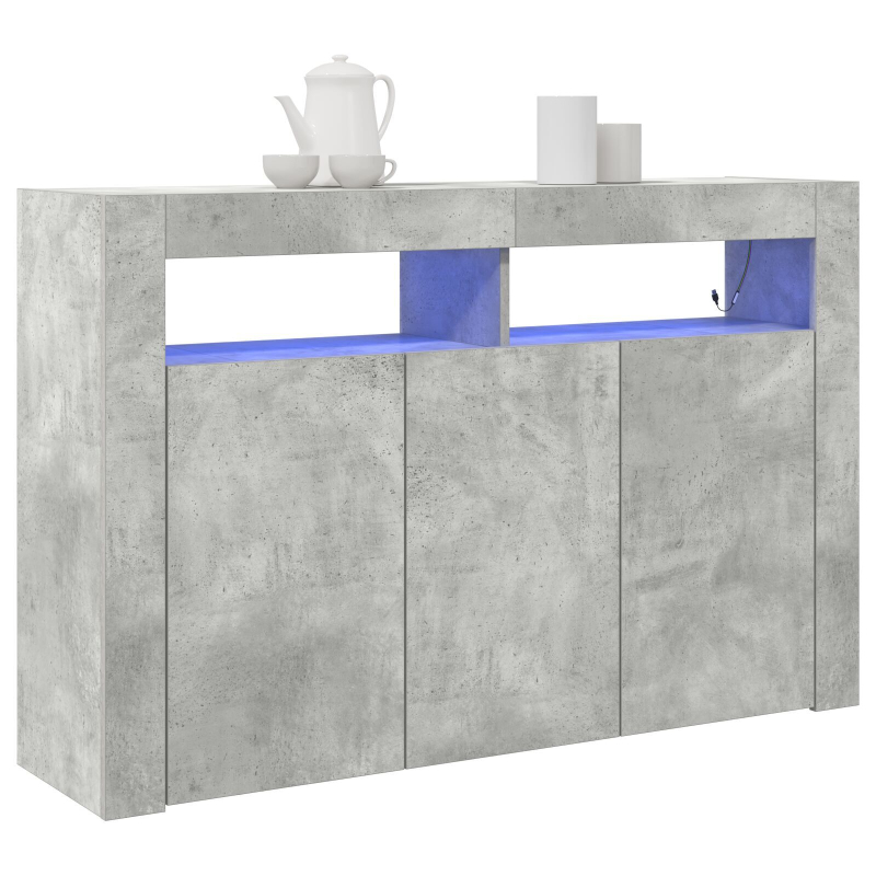 Sideboard Beton Grau Engineered Wood 116 x 30 x 75 cm Rechteckig