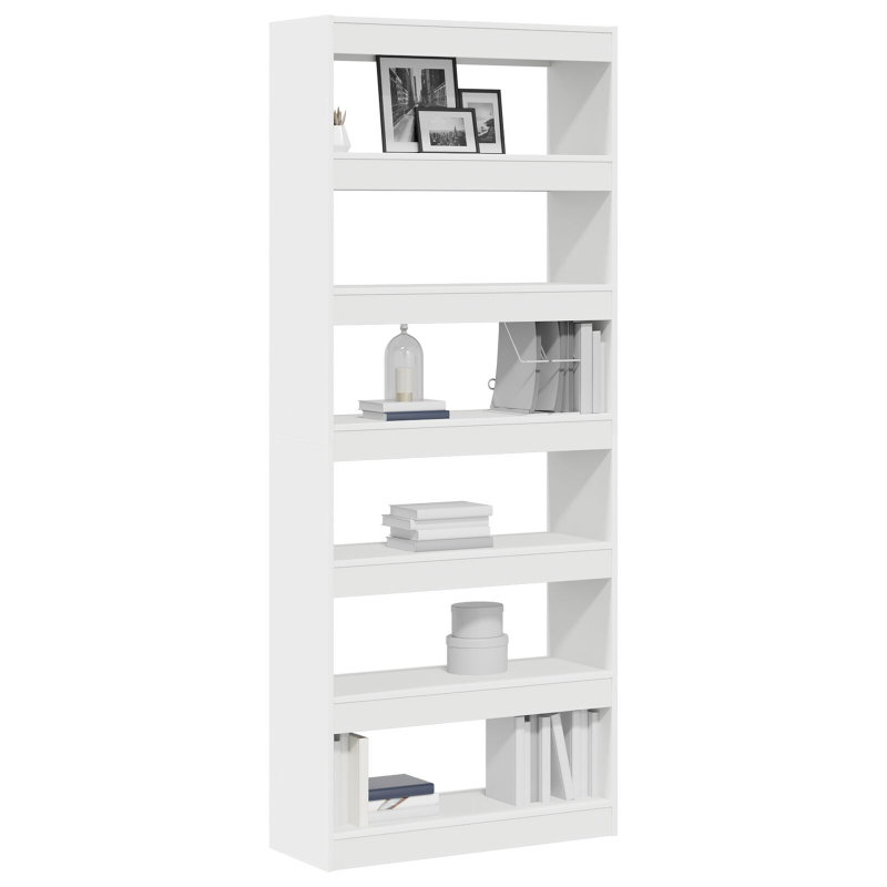 Weißes Bücherregal Weiß Holzwerkstoff 80 x 30 x 198 cm Stauraum