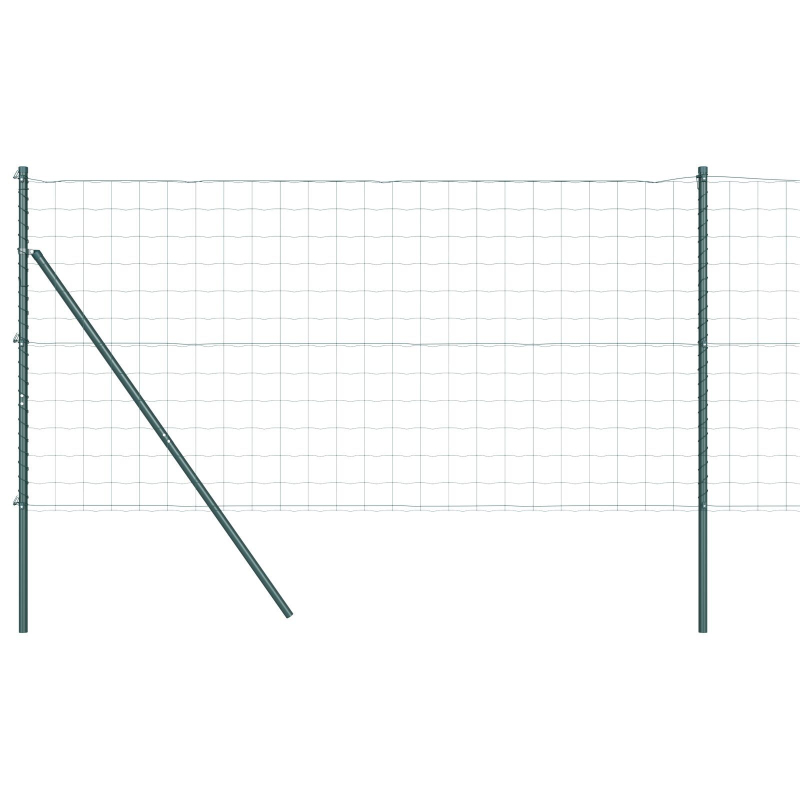 Euro Zaun Set mit 2 Grün Pulverbeschichteter Stahl 10 x 1,2 m