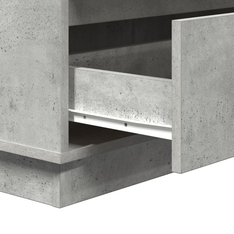 Nachttisch mit LED Beton Grau 71x34,5x75 cm Holzwerkstoff