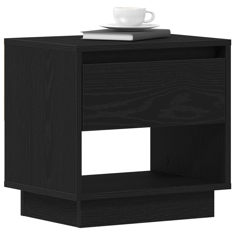 Nachttisch 2 Stück Schwarz Eiche 45x34x49 cm Holzwerkstoff