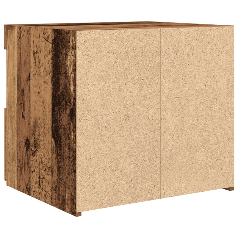 Nachttische mit LED-Lichtern 2 Stück Altholz 50x40x45 cm