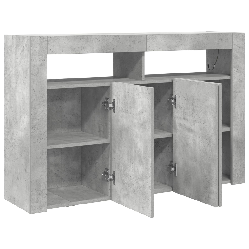 Sideboard Beton Grau Engineered Wood 116 x 30 x 75 cm Rechteckig