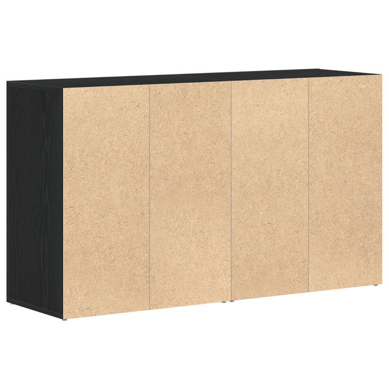 Sideboard Schwarz Eiche Fertigholz 120 x 36 x 69 cm Stauraum