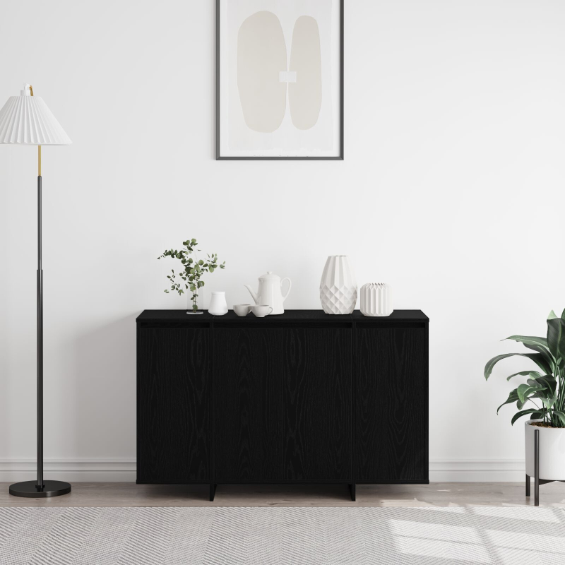 Schwarzes Eichen-Sideboard Schwarze Eiche Holz 120 x 41 x 75 cm