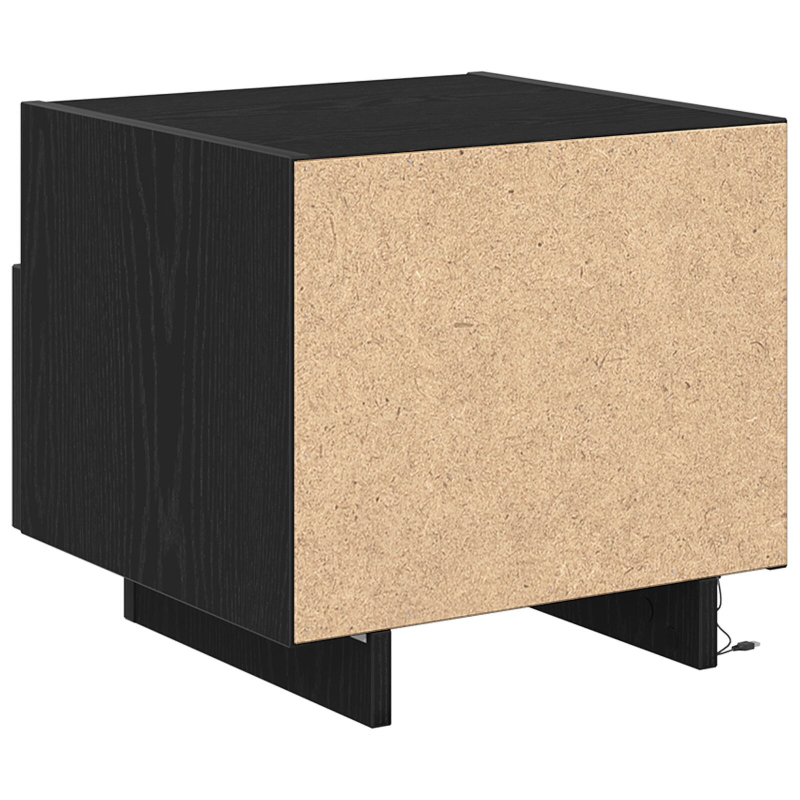 Nachttische mit LED-Lichtern 2 Stück Schwarz Eichenholz 40x39x37 cm