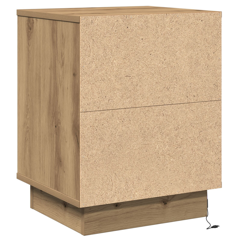 Nachttisch mit LED-Leuchten Artisan Eiche 39x34,5x50 cm