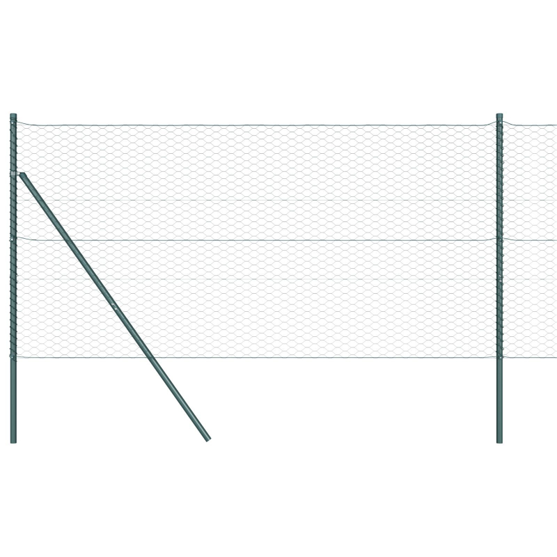 Zaunset Set aus 2 Grün Metall 25 x 1,2 m Langlebig Außenzaun