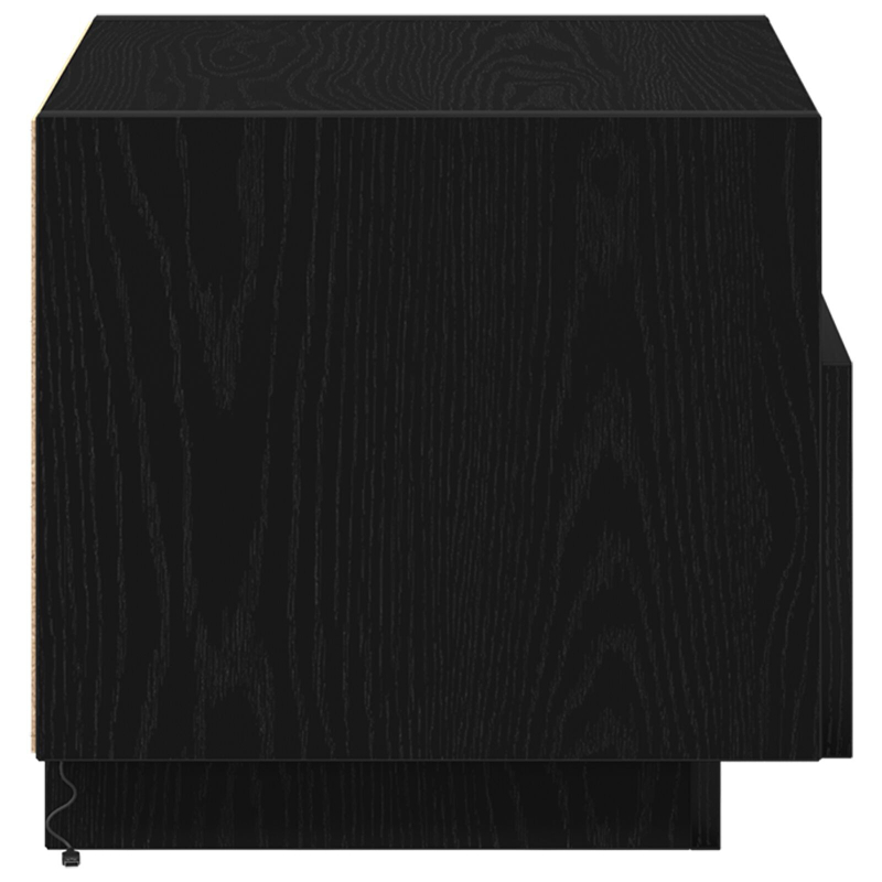 Nachttische mit LED-Lichtern 2 Stück Schwarz Eichenholz 40x39x37 cm