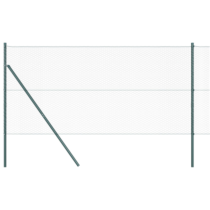Zaunset Set von 2 Grün PVC-beschichteter Stahl 25 x 1,2 m