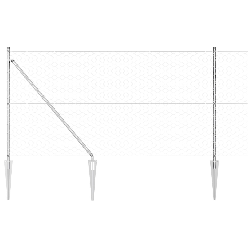 Zaun Set Set von 2 Verzinkter Stahl 25 x 1,2 m Langlebig