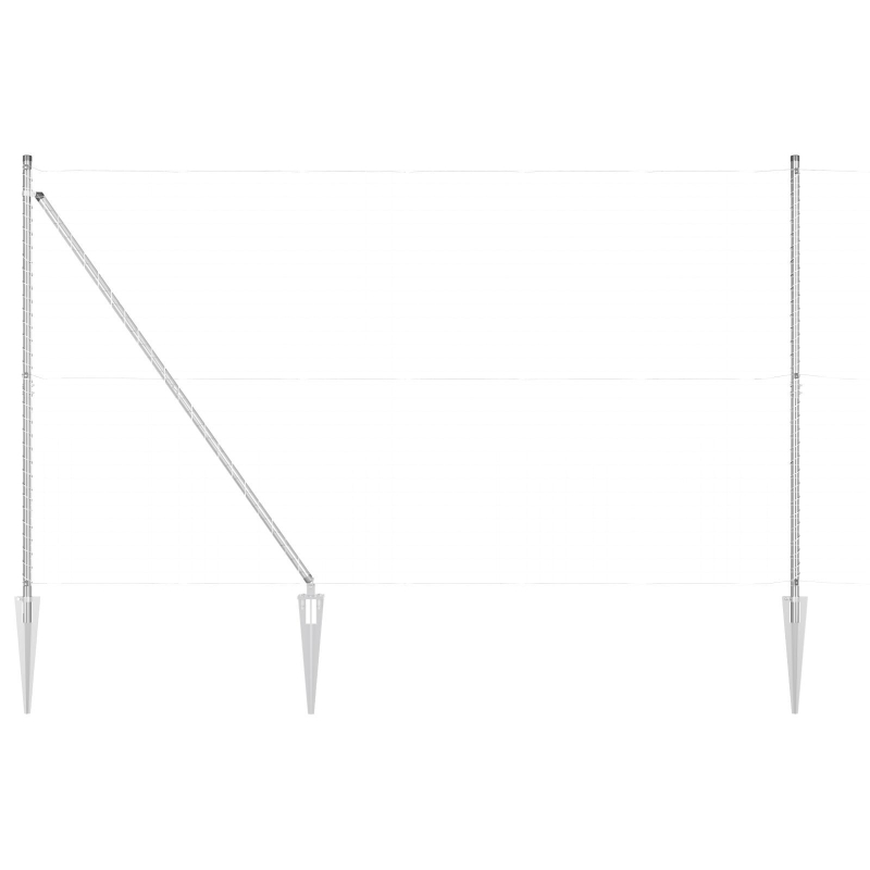 Zaunpfosten mit Spitze 7 Stück Ø32 mm 180 cm verzinkter Stahl