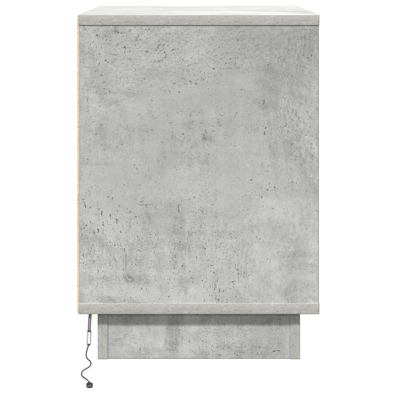 Nachttische mit LED 2 Stück Beton Grau 50x34,5x50 cm