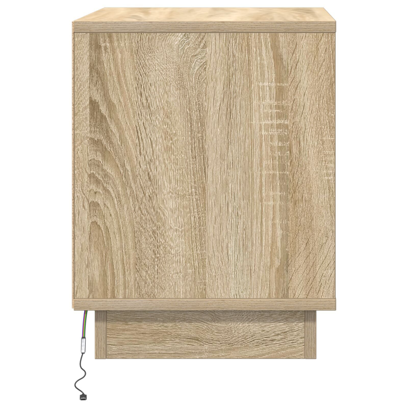 Nachttisch mit LED-Lichtern Sonoma Eiche 44x34,5x45 cm
