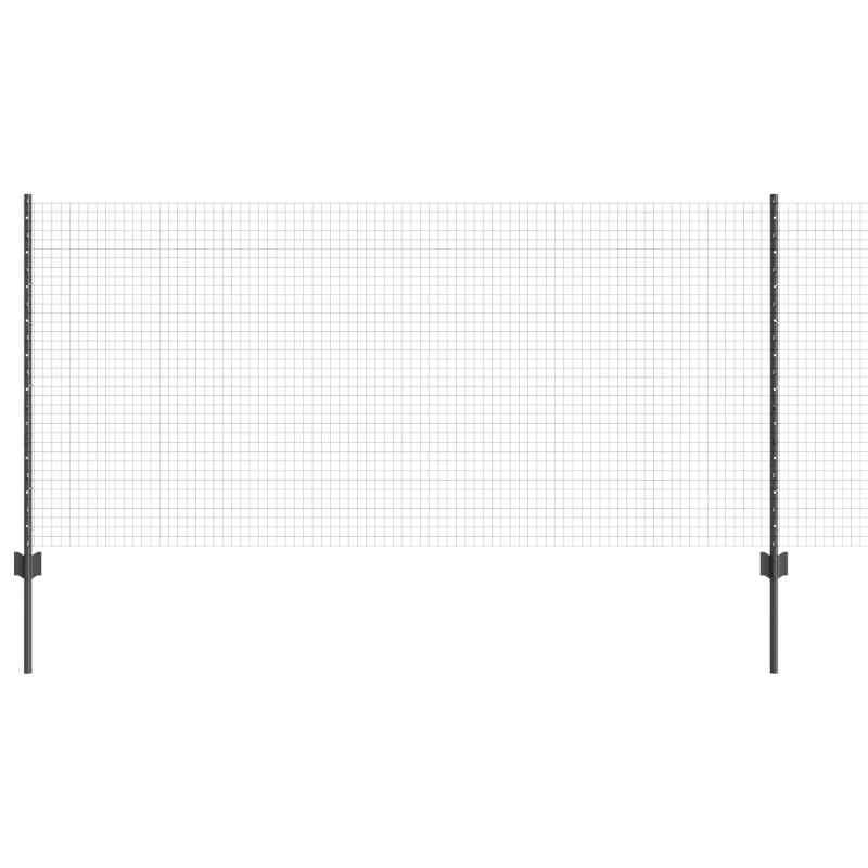 Gartenzaunset Set aus 2 Grau Metall 10 x 1 m Robust