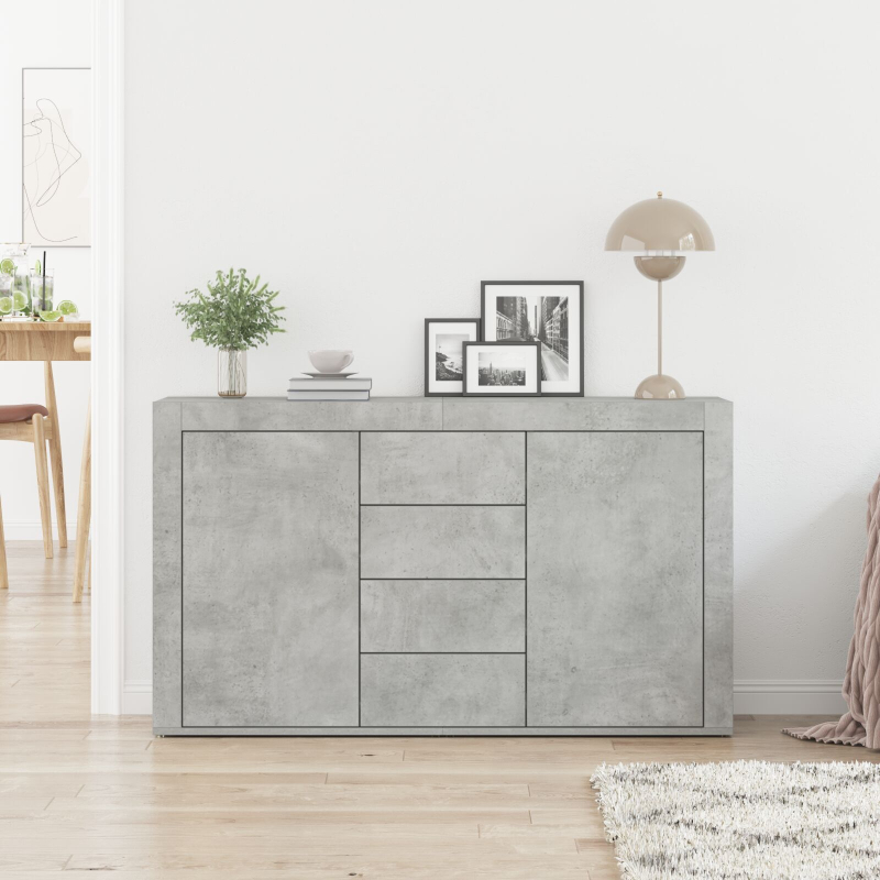 Sideboard Grau-Beton Holzwerkstoff 120 x 36 x 69 cm Stauraum