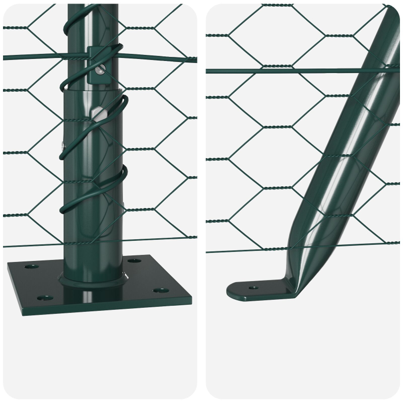 Zaun-Set Set aus 2 Grün Stahl, PVC 25 x 1,5 m Langlebig