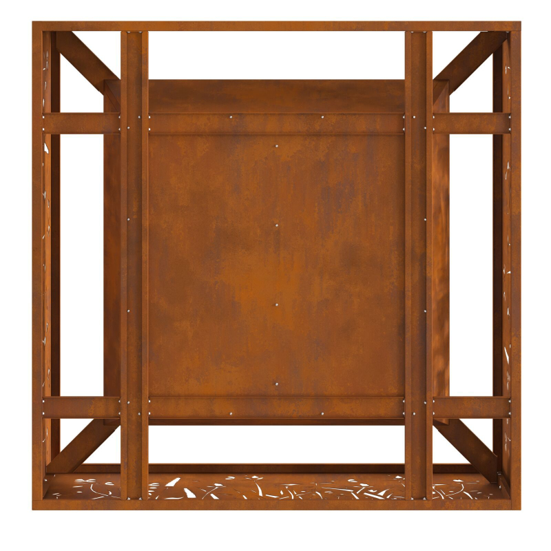Feuerstelle Quadrat 80x80x30 cm Wetterbeständiger Stahl