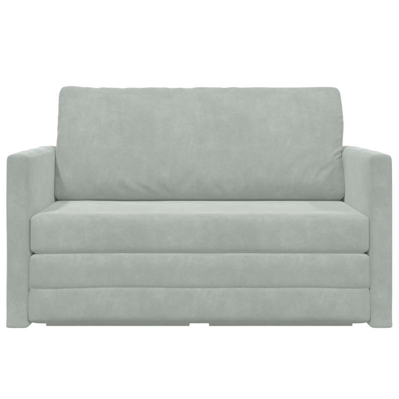 Boden Sofa Bett 2-in-1 Hellgrau 124x204x61 cm Samt