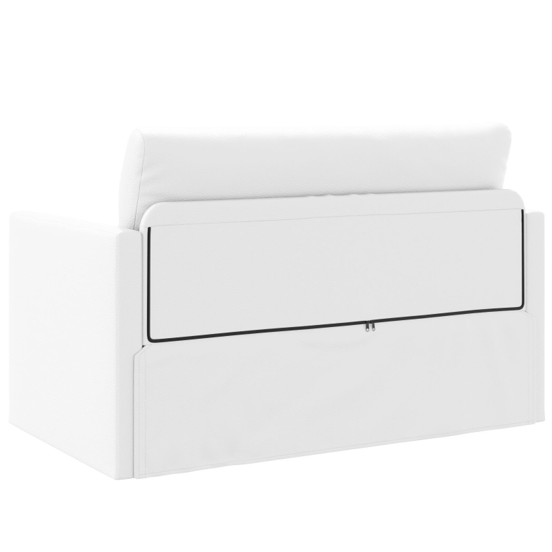 Boden-Sofa-Bett 2-in-1 Weiß 124x71x78 cm Kunstleder