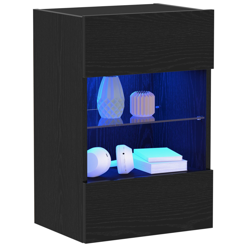 LED TV-Schrank 2 Stück Schwarz Eiche 40x30x60,5cm Werkstoff