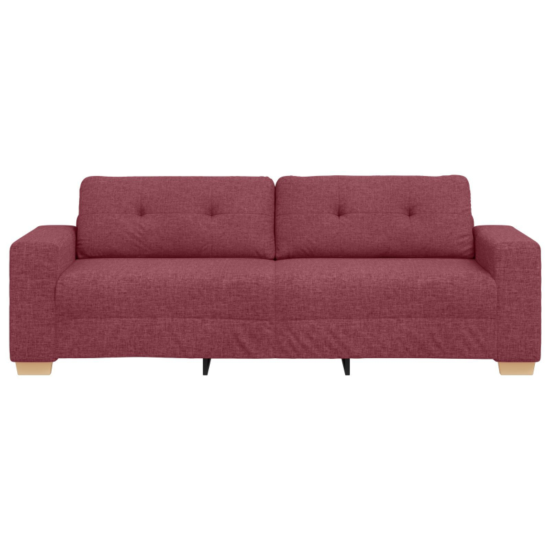 3-Sitzer Sofa in Weinrot, 180 cm, aus Stoff