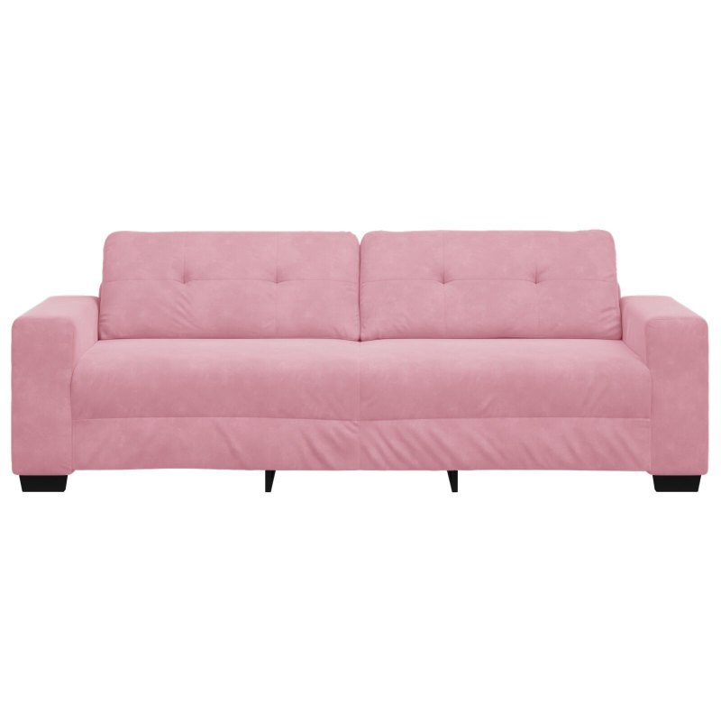 3-Sitzer Sofa in Rosa, 180 cm, aus Samt